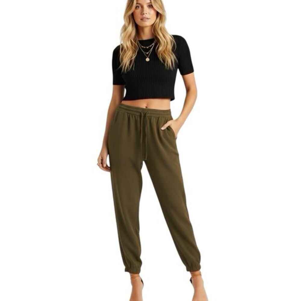 Express Womens Pants Sz XS Joggers Drawstring Ankle Mid Rise Baddie Y2k Festival